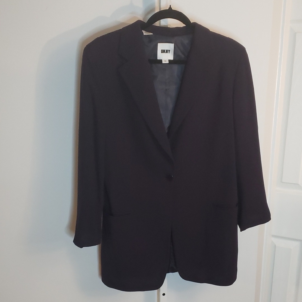 DKNY Dark Purple Blazer Women’s Size 10 | Single Button | Workwear